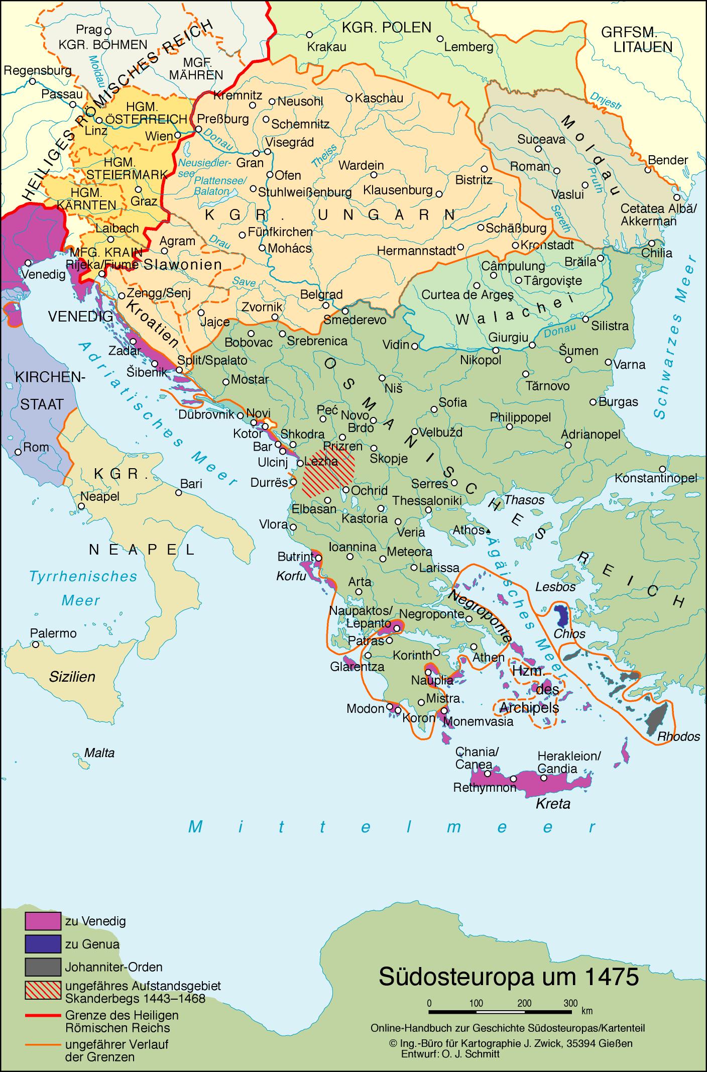 Südosteuropa um 1475