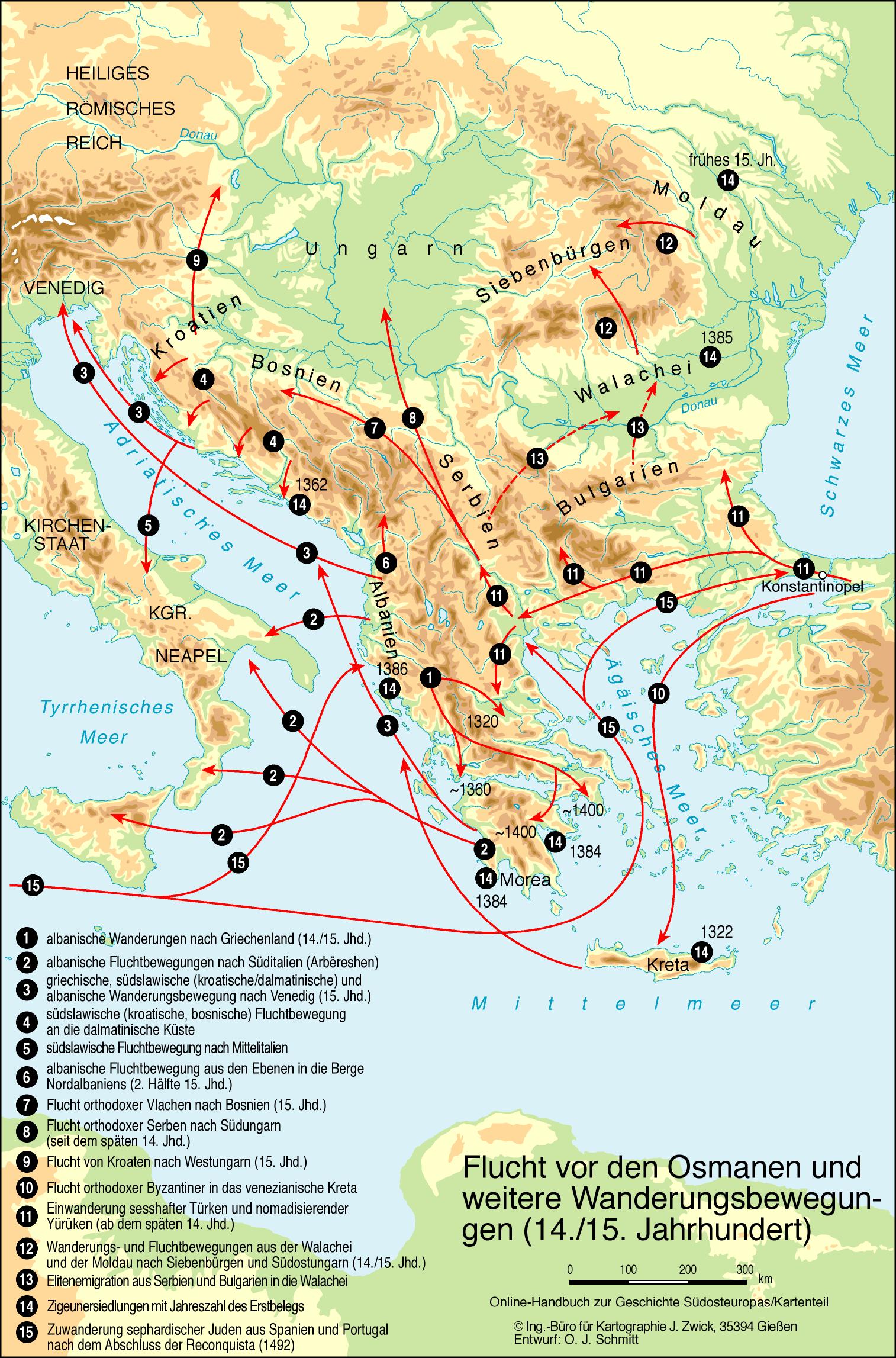 Flucht vor den Osmanen und weitere Wanderungsbewegungen (14./15. Jh.)